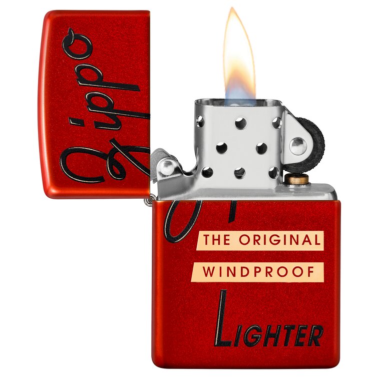 Red Box Top Design Windproof Pocket Lighter